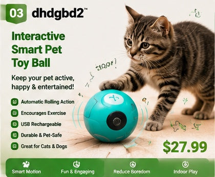 3. 𝐝𝐡𝐝𝐠𝐛𝐝𝟐™ Interactive Smart Pet Toy Ball