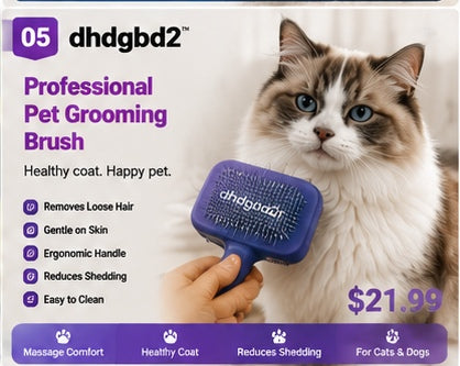 5. 𝐝𝐡𝐝𝐠𝐛𝐝𝟐™ Professional Pet Grooming Brush