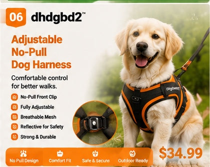 6. 𝐝𝐡𝐝𝐠𝐛𝐝𝟐™ Adjustable No-Pull Dog Harness