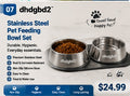 7. 𝐝𝐡𝐝𝐠𝐛𝐝𝟐™ Stainless Steel Pet Feeding Bowl Set
