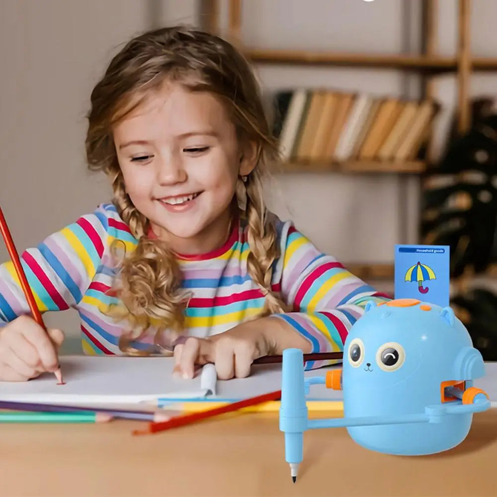 Drawing Robot for Kids Voice Interactive Educational Smart Art Painting Machine Montessori Painting Learning Toys Pink/Blue